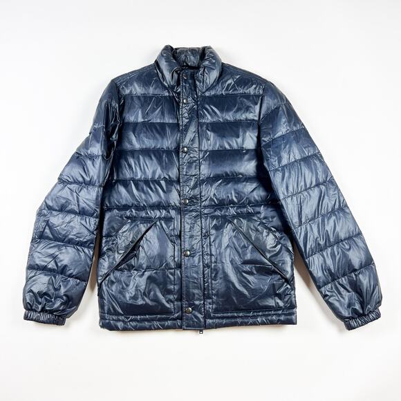 J Crew mens navy blue puffer jacket coat down filled size XS - Picture 1 of 4